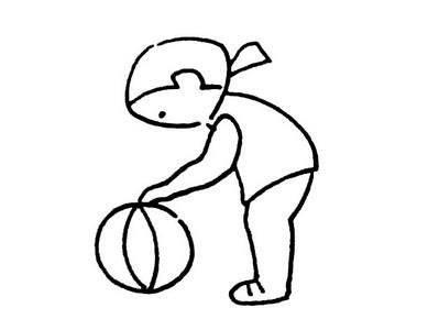 打篮球简笔画 打篮球简笔画男孩