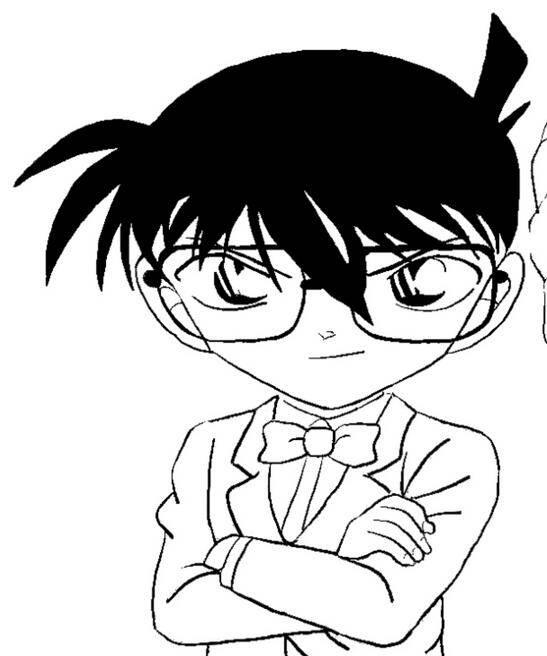 柯南简笔画 手绘柯南头像简笔画