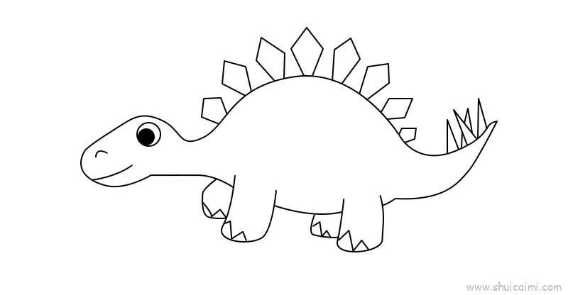 剑龙儿童画怎么画 剑龙简笔画图片大全