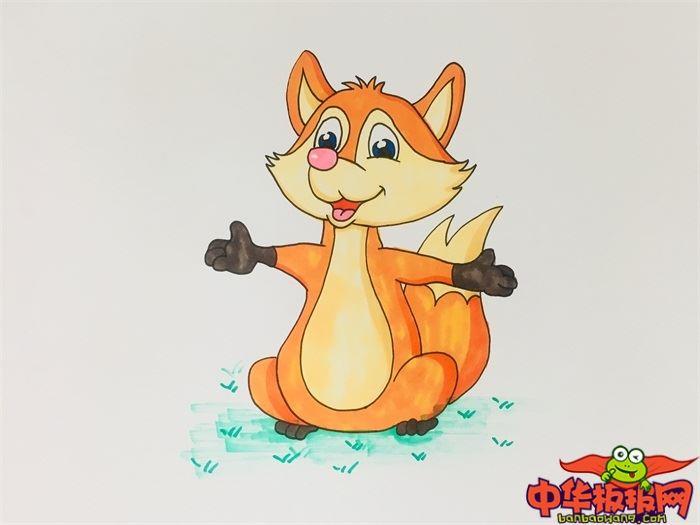 超萌小狐狸彩色怎么画 超萌小狐狸彩色简笔画彩色