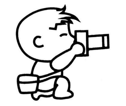 儿童拍照卡通简笔画 小朋友拍照卡通