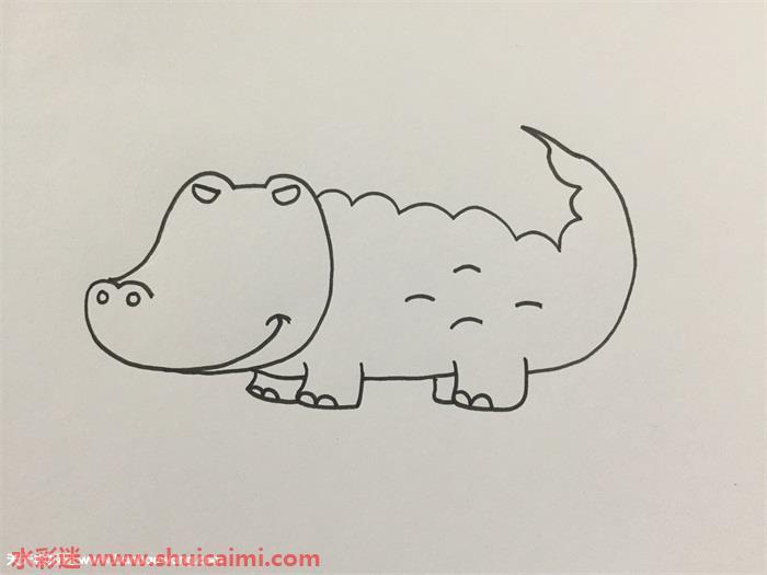 鳄鱼怎么画 鳄鱼简笔画彩色