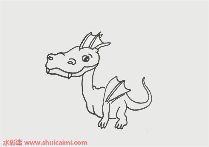 神奇宝贝卡通喷火龙简笔画怎么画步骤图片教程？
