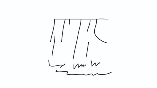 瀑布的简笔画怎么画 瀑布简笔画图片大全