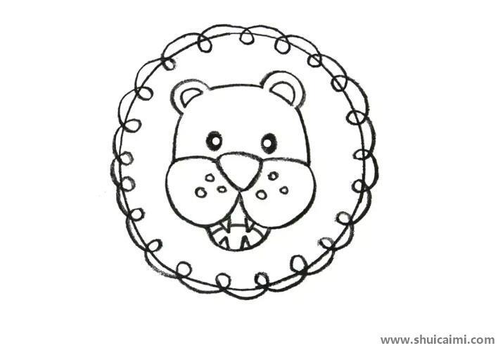 狮子彩色儿童简笔画