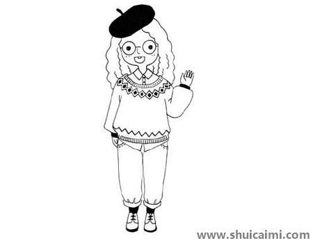 时尚小女孩儿童简笔画图片大全