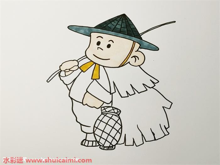 渔夫简笔画怎么画画法