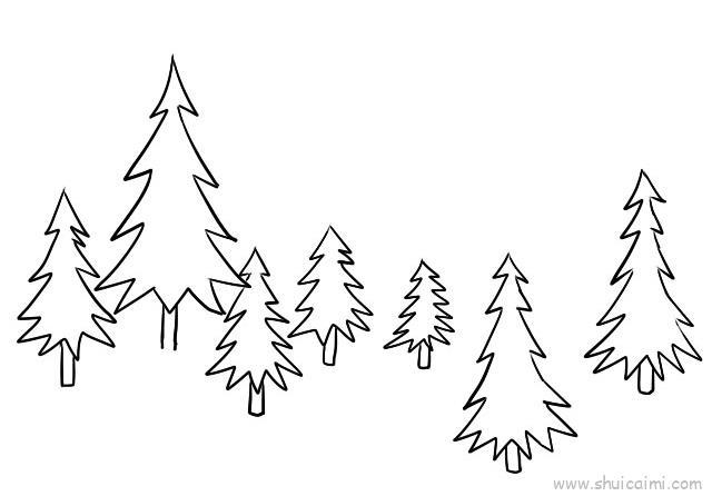 树林儿童画怎么画 树林简笔画画法