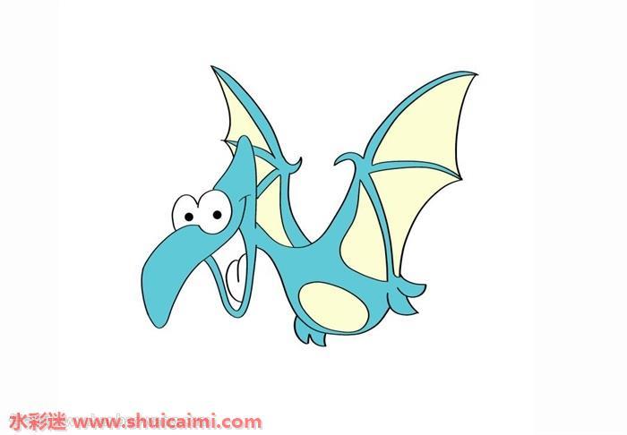 翼龙怎么画 翼龙简笔画简单好看彩色