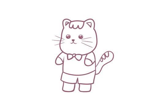 可爱的小猫简笔画 画一只可爱的小猫简笔画