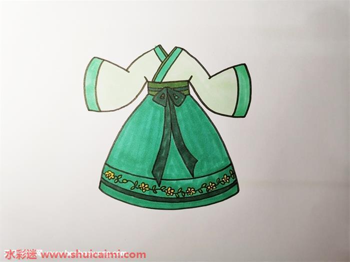 古装衣服怎么画 古装衣服简笔画彩色