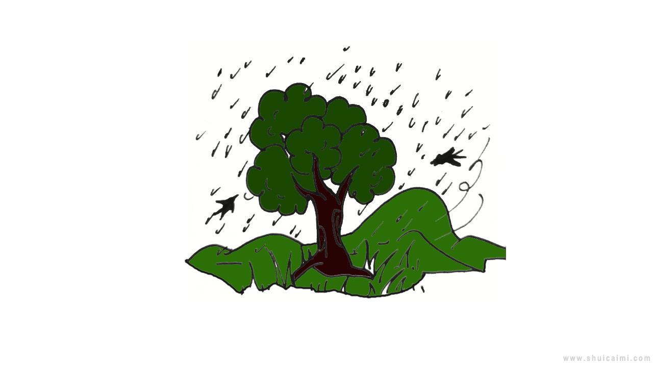 春雨图简笔画怎么画 春雨图简笔画画法