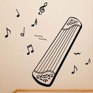 古筝简笔画 小女孩弹古筝简笔画