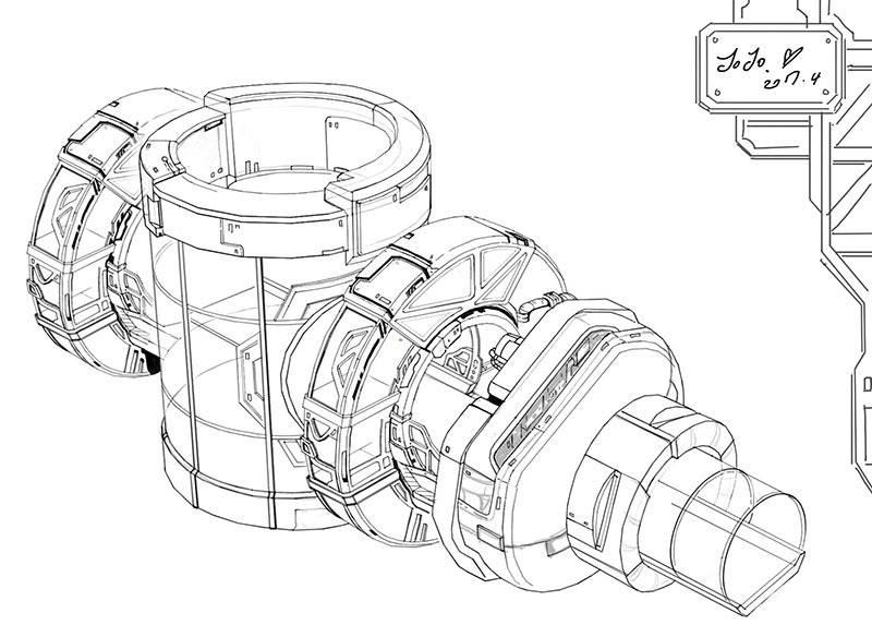空间站简笔画 空间站简笔画涂色
