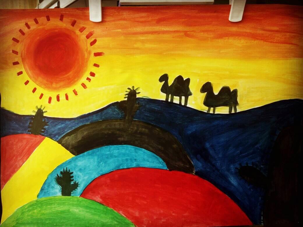 沙漠简笔画 撒哈拉沙漠简笔画