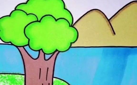 风景画图片大全简笔画 风景画图片大全简笔画花草树木