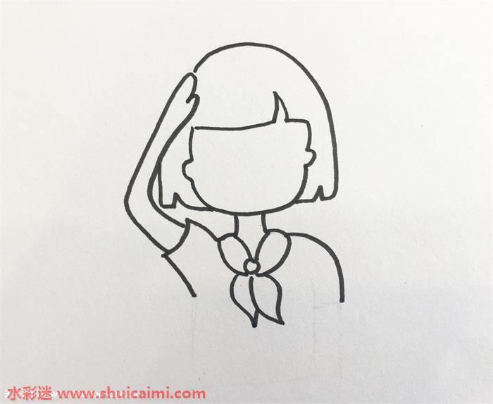 敬礼怎么画 敬礼简笔画步骤