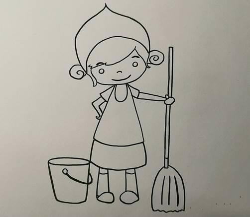 拖地简笔画 幼儿拖地简笔画