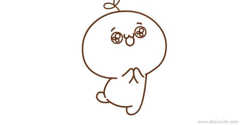 长草颜团子儿童画怎么画 长草颜团子简笔画步骤