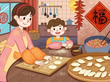 过年全家福儿童画怎么画 过年全家福儿童