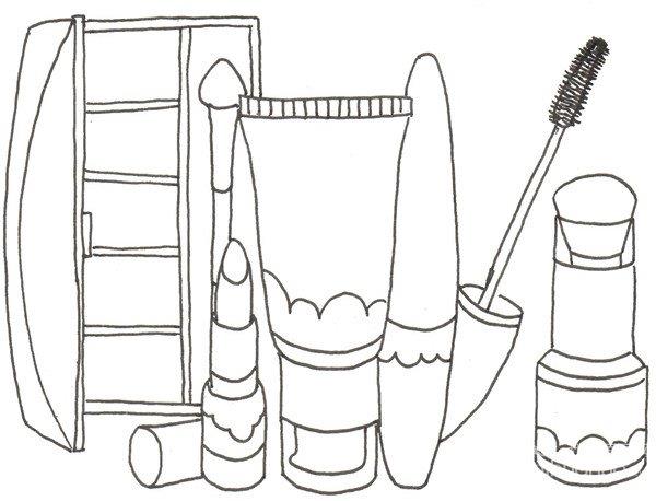 化妆品套装的简笔画怎么画 化妆品套装的简笔画图片大全