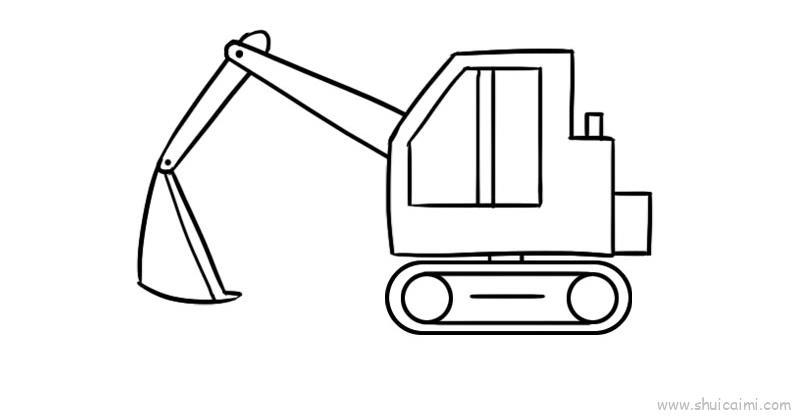 挖土机儿童画怎么画 挖土机简笔画图片大全