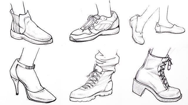 鞋子简笔画 鞋子简笔画彩色