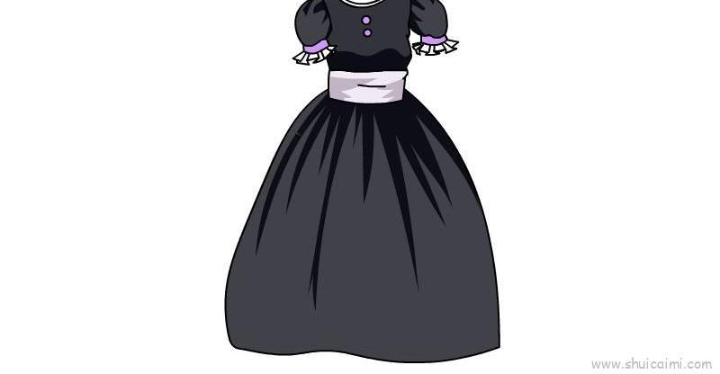 公主晚礼服儿童画怎么画 公主晚礼服简笔画顺序