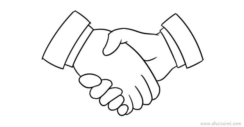 握手儿童画怎么画 握手简笔画画法