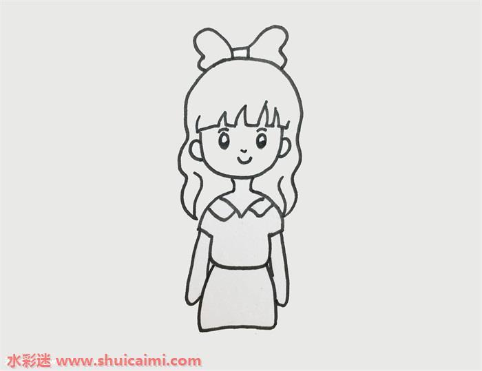 美女怎么画 美女简笔画图片彩色