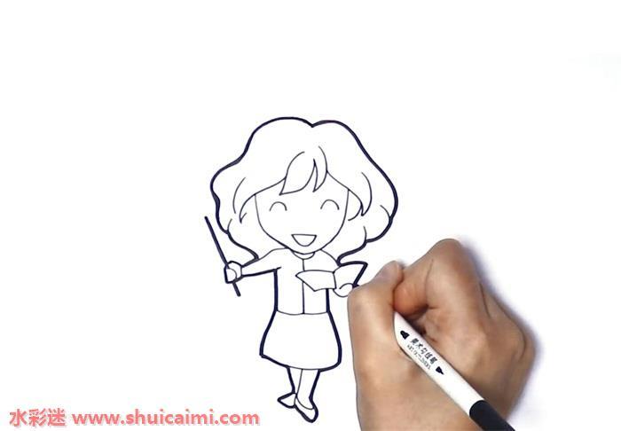 英语老师怎么画 英语老师简笔画彩色