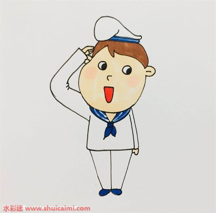 海军怎么画 海军简笔画彩色