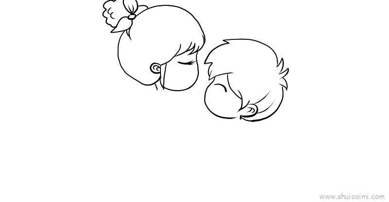 手绘情侣两个人儿童画怎么画 手绘情侣两个人简笔画好看