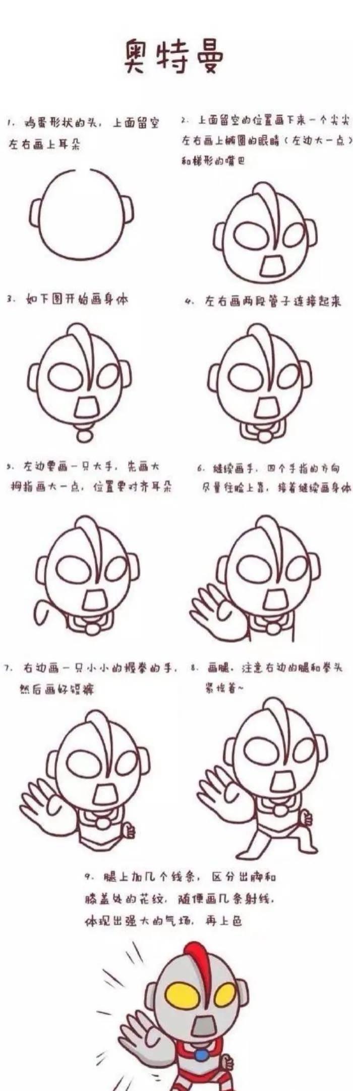 奥特曼简笔画 奥特曼简笔画彩色