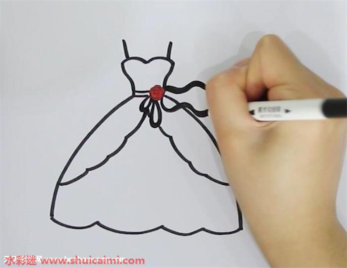 婚纱怎么画 婚纱简笔画步骤图