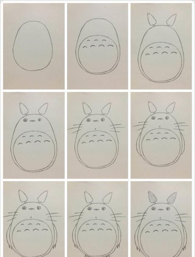 龙猫简笔画 龙猫简笔画大全可爱