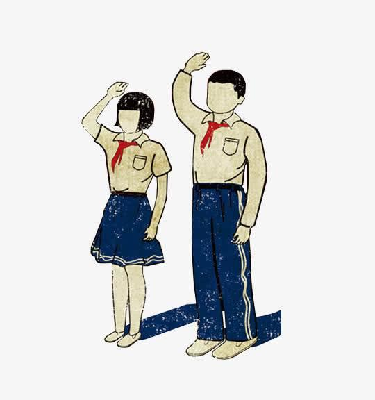 戴红领巾的小孩简笔画 戴红领巾的小孩简笔画一男一女