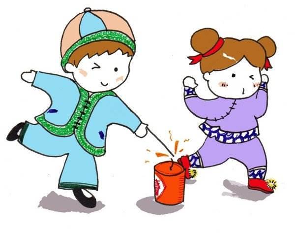 春节放烟花的图片简笔画 春节放烟花的图片简笔画可爱