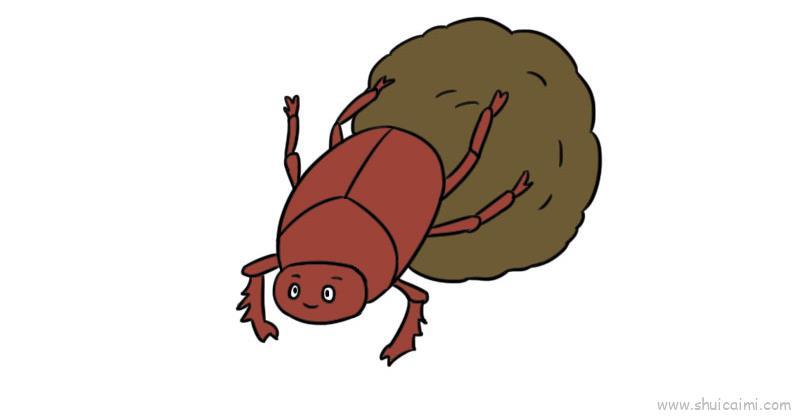 粪金龟儿童画怎么画 粪金龟简笔画图片