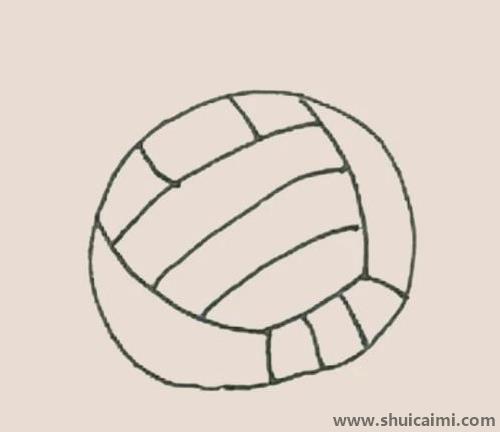 排球涂色儿童简笔画