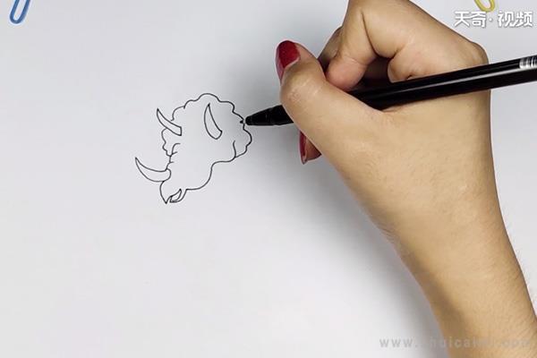 三角龙简笔画怎么画 三角龙简笔画图片