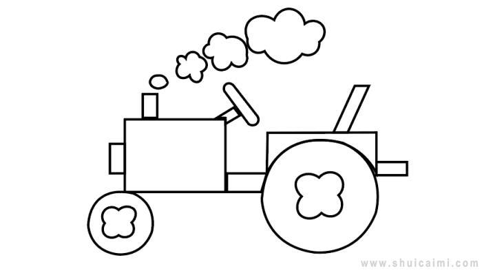 拖拉机简笔画怎么画 拖拉机简笔画图片