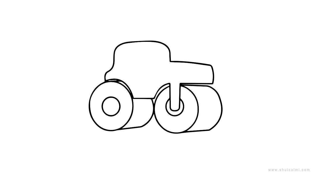 压路机简笔画怎么画 压路机简笔画顺序