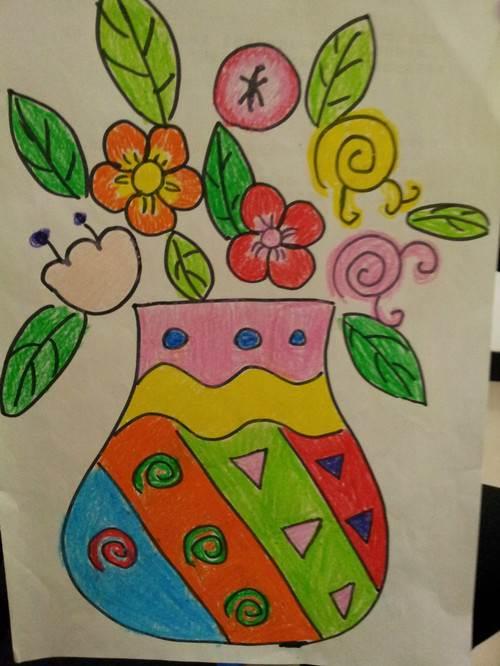 花瓶简笔画花纹彩色 花瓶简笔画花纹彩色