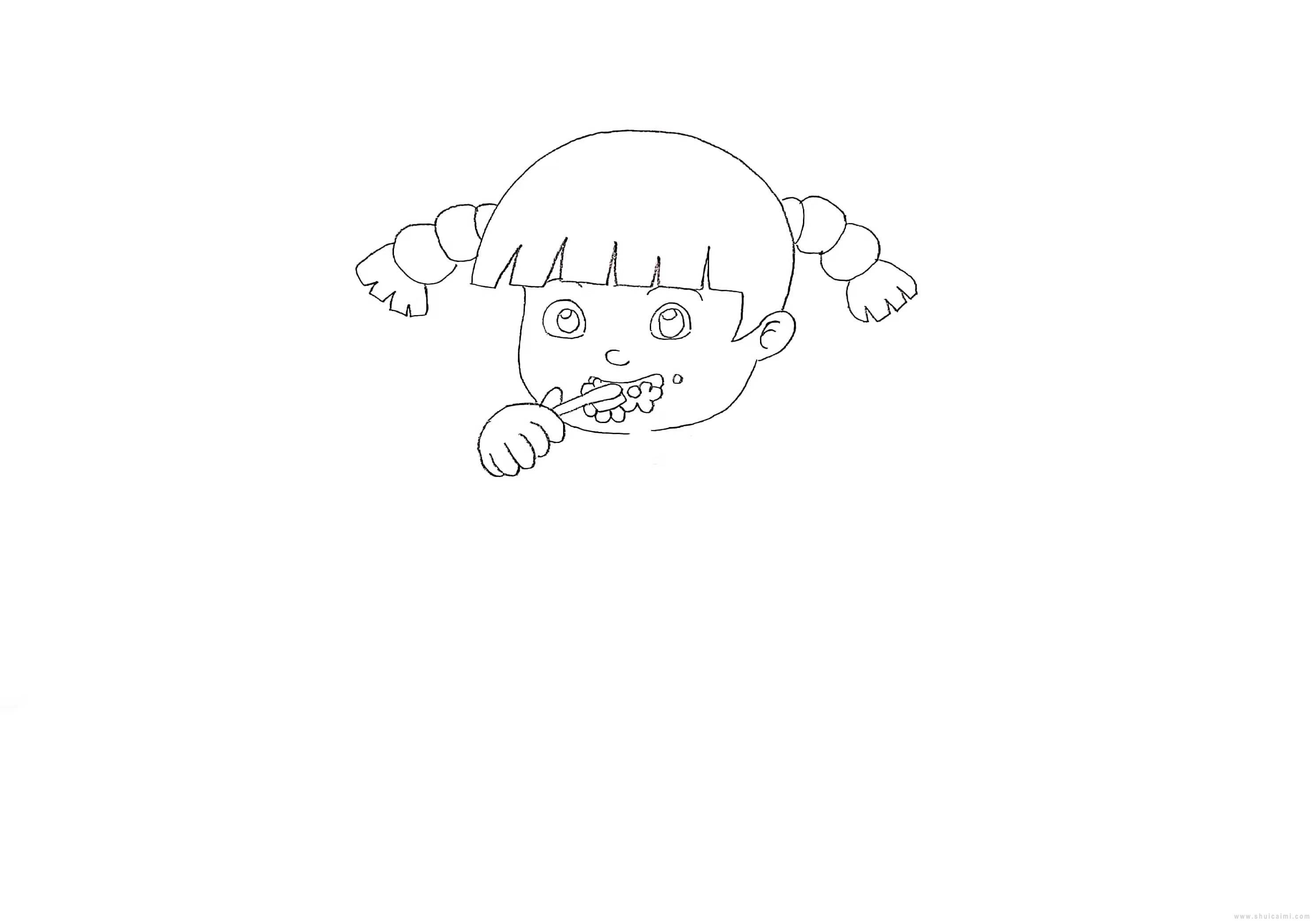 刷牙简笔画怎么画 刷牙简笔画图片