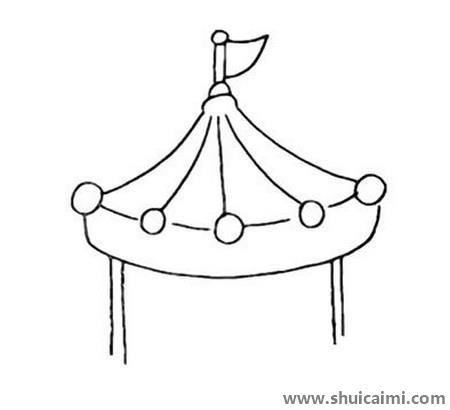 旋转木马儿童简笔画