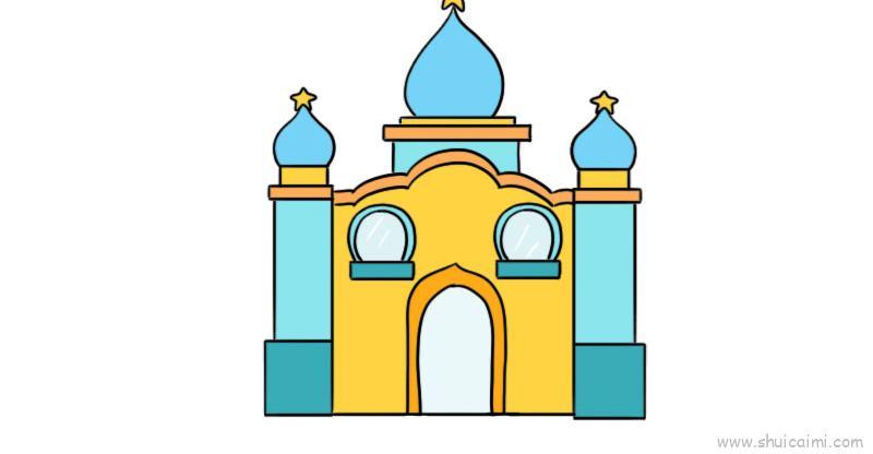 迪士尼城堡儿童画怎么画 迪士尼城堡简笔画图片大全