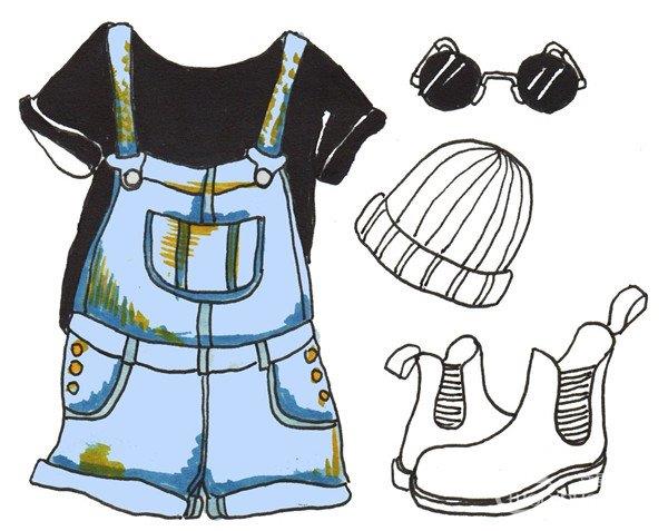 服装搭配的简笔画怎么画 服装搭配的简笔画图片大全