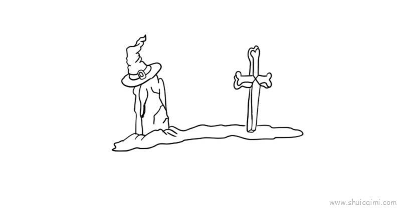 墓碑十字碑儿童画怎么画 墓碑十字碑简笔画简单又好看