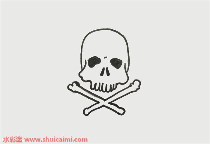骷髅怎么画 骷髅简笔画简单好看带颜色